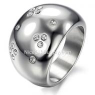 Fashion Natural Titanium Steel Jewelry Rings